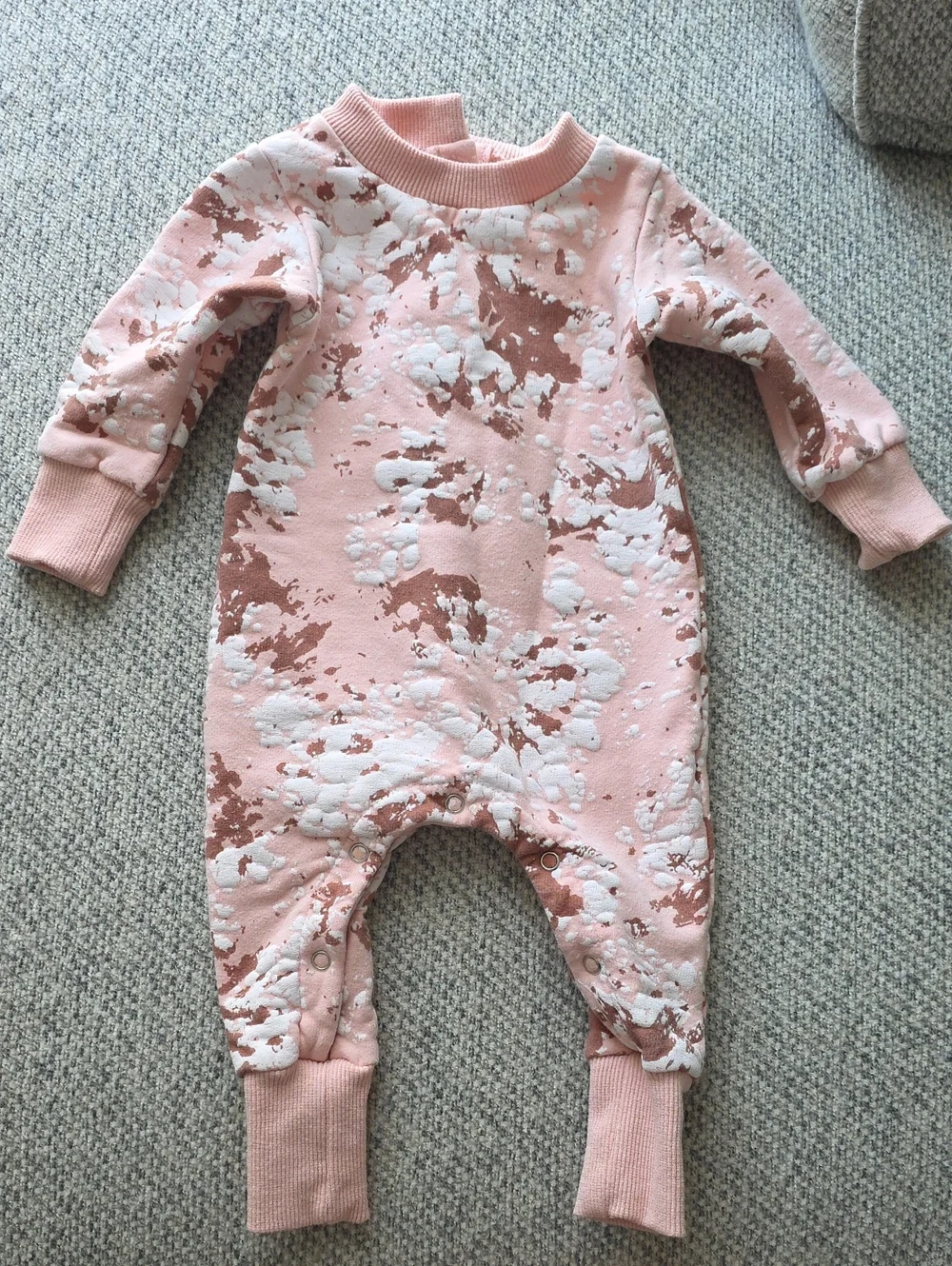 Pink Tie-Dye Patterned Kids One-Piece Romper
